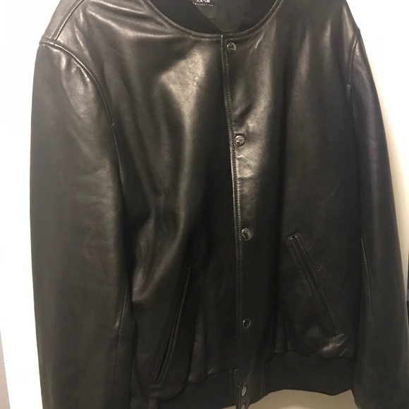 Joes Jeans Mens Raffi Leather Bomber